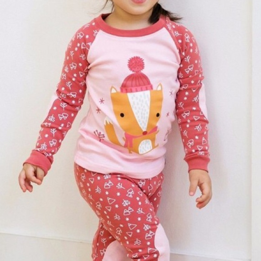 Winter Fox 🦊 Matching Sibling 100% Cotton Pajamas